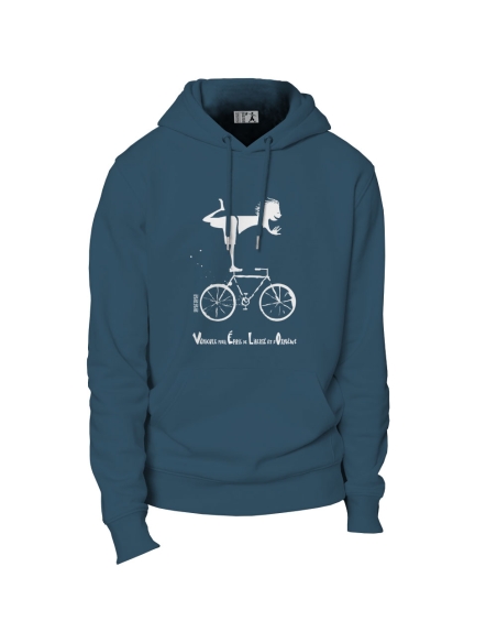 Ethical organic hoodie JAISALMER (BP) "Vélo"