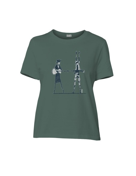 Fair-trade und Bio-/Recycling-Baumwolle T-Shirt SEVILLA "Haut les mains"