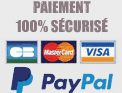 Paiement 100% sécurisé par carte bancaire Mastercard, VISA, PayPal